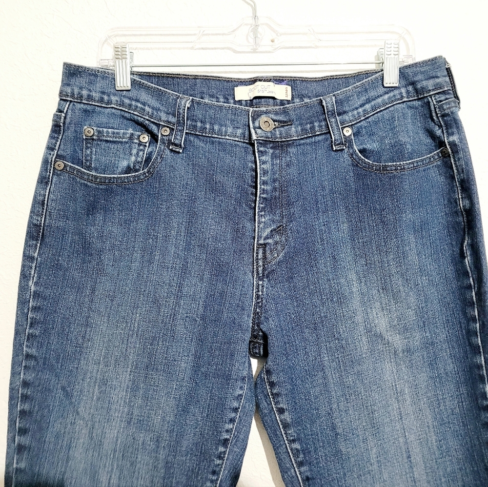 Levi’s 515 Bootcut Jeans Women’s Size 12 S Blue Denim Stretch Studded Pockets - Picture 3 of 15